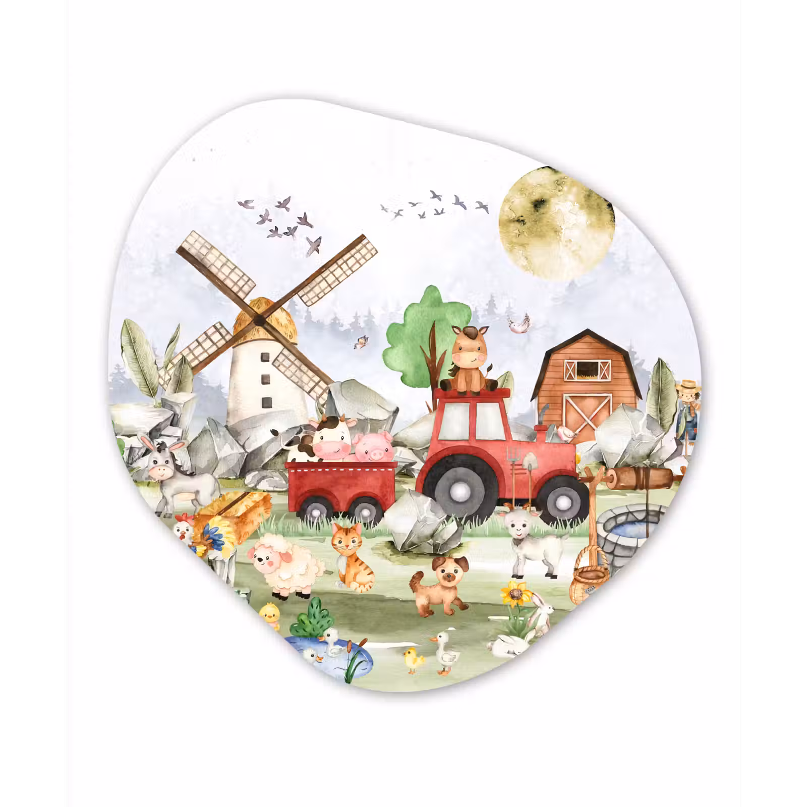 Organische Formen – Aluminium – Boerderij - Trekker - Kinderen - Dieren — 1