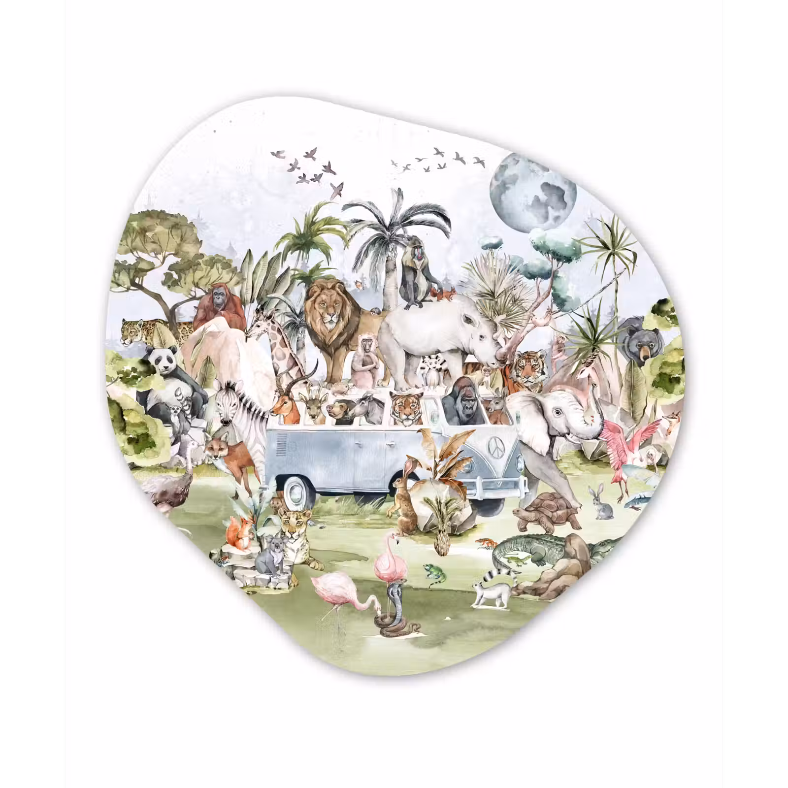 Organische Formen – Aluminium – Jungle - Bus - Dieren - Kinderen - Planten — 1