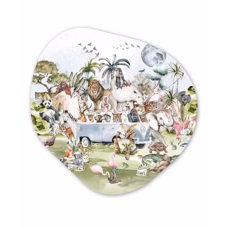 Organische Formen – Aluminium – Jungle - Bus - Dieren - Kinderen - Planten — 1