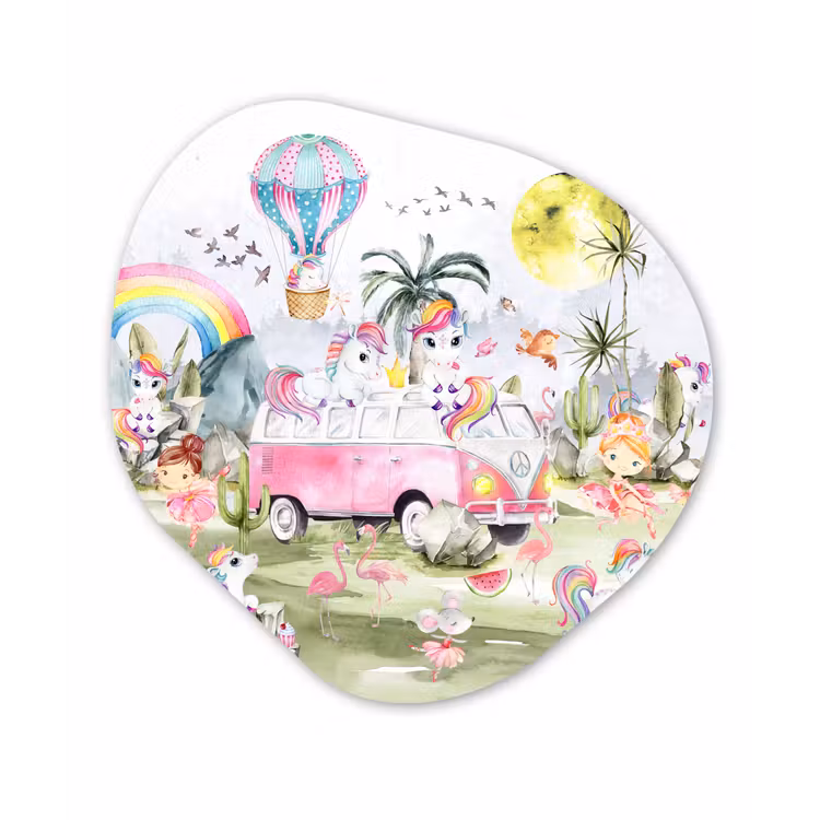 Organische Formen – Aluminium – Unicorn - Regenboog - Kinderen - Meiden - Auto — 1