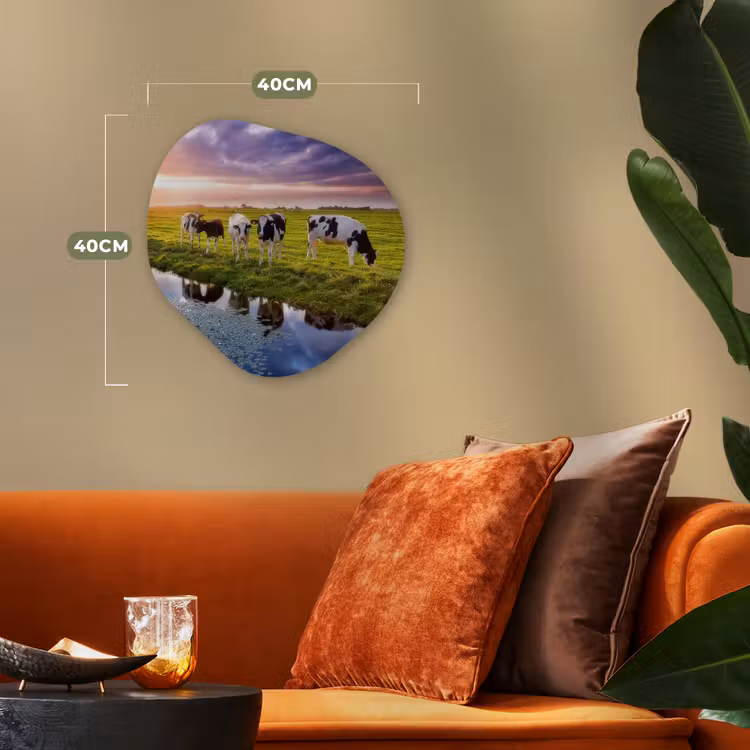 Organische Formen – Aluminium – Koeien tijdens een zonsondergang — 4