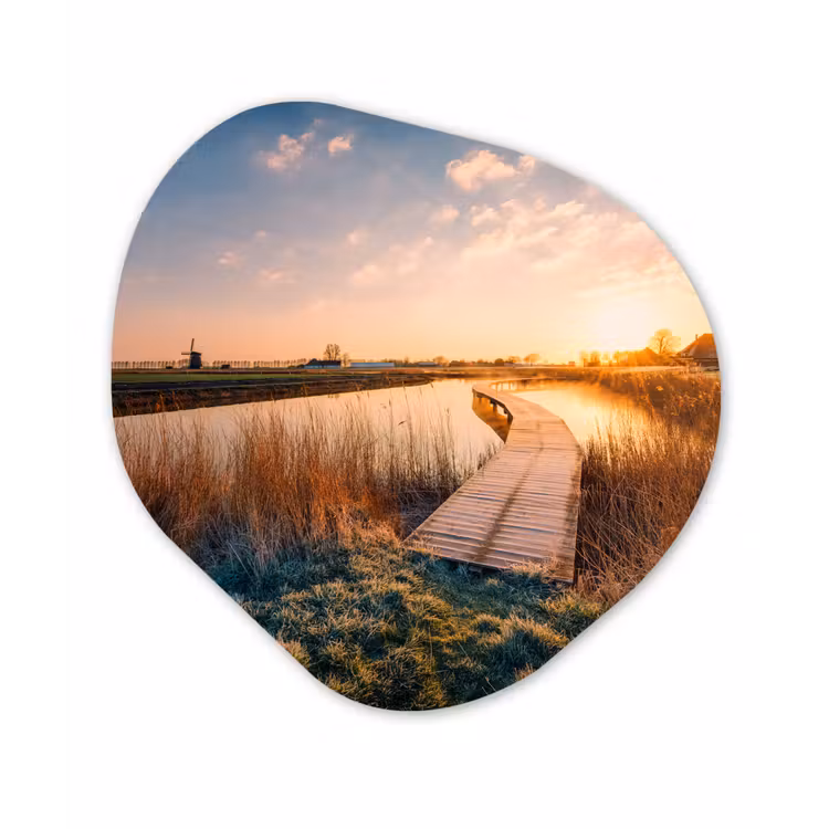 Organische Formen – Aluminium – Zonsondergang in de Nederlandse polder — 1