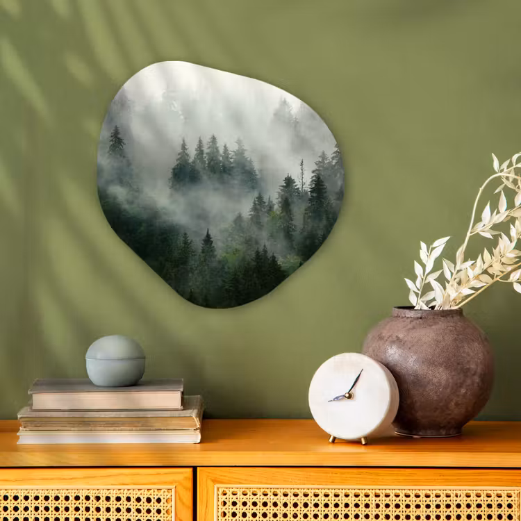 Organische Formen – Aluminium – Bos - Mist - Bomen - Natuur — 2