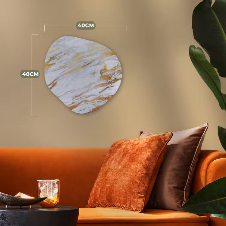 Organische Formen – Aluminium – Marmer - Goud - Wit - Structuur — 4