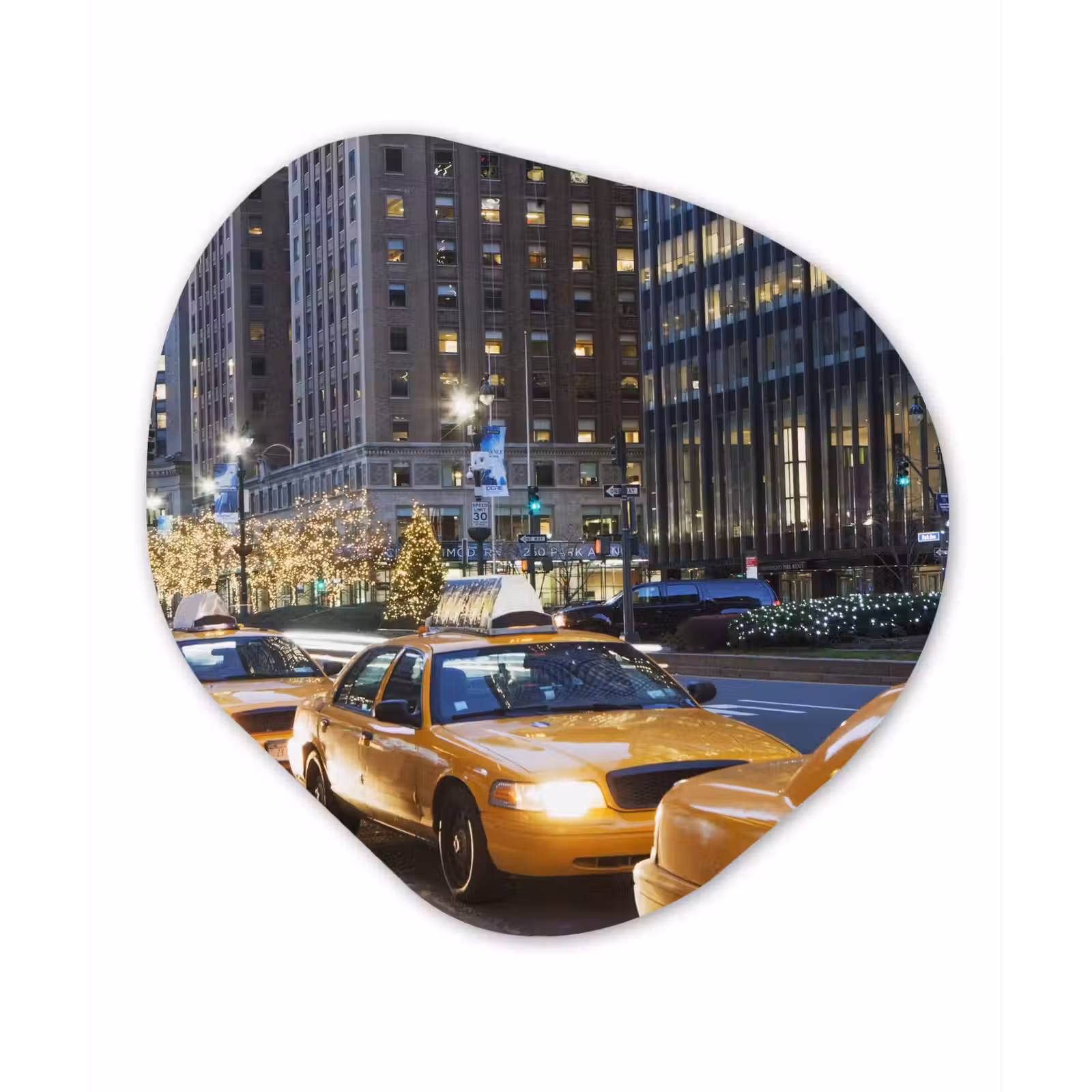 Organische Formen – Aluminium – New York - Taxi - Nacht — 1