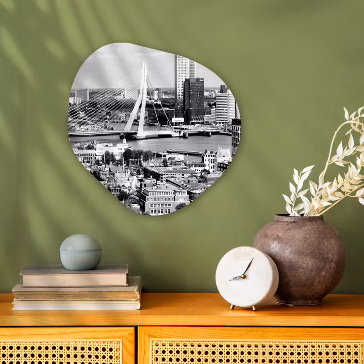 Organische Formen – Aluminium – Rotterdam - Skyline - Zwart - Wit — 2