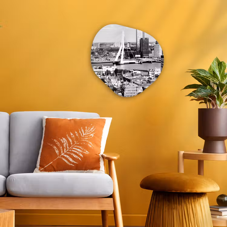 Organische Formen – Aluminium – Rotterdam - Skyline - Zwart - Wit — 3