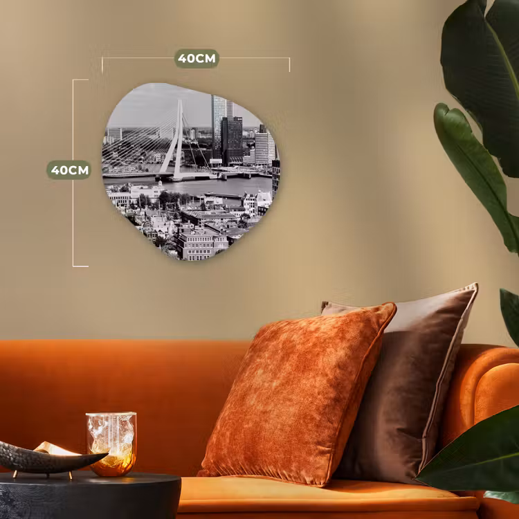 Organische Formen – Aluminium – Rotterdam - Skyline - Zwart - Wit — 4