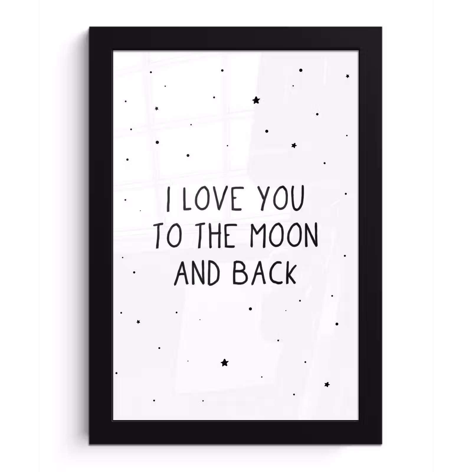 Poster met lijst - Quotes - I love you to the moon and back - Baby - Liefde - Spreuken — 1