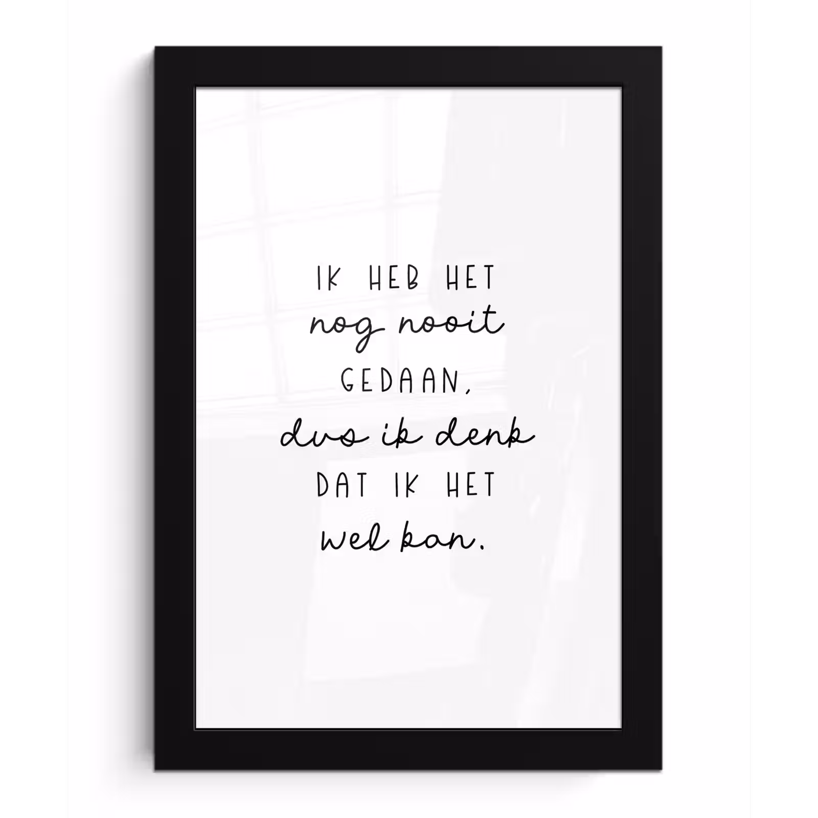 Poster met lijst - Quotes - Ik heb het nog nooit gedaan dus - Baby - Kinderen - Pippi Langkous — 1