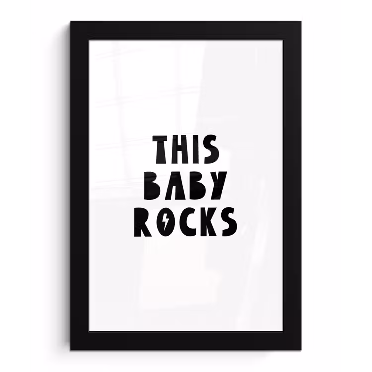 Poster met lijst - Quotes - This baby rocks - Baby - Kinderen - Spreuken — 1