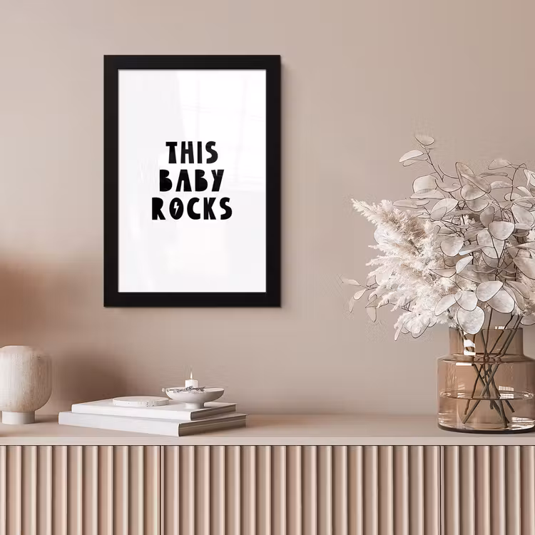 Poster met lijst - Quotes - This baby rocks - Baby - Kinderen - Spreuken — 5