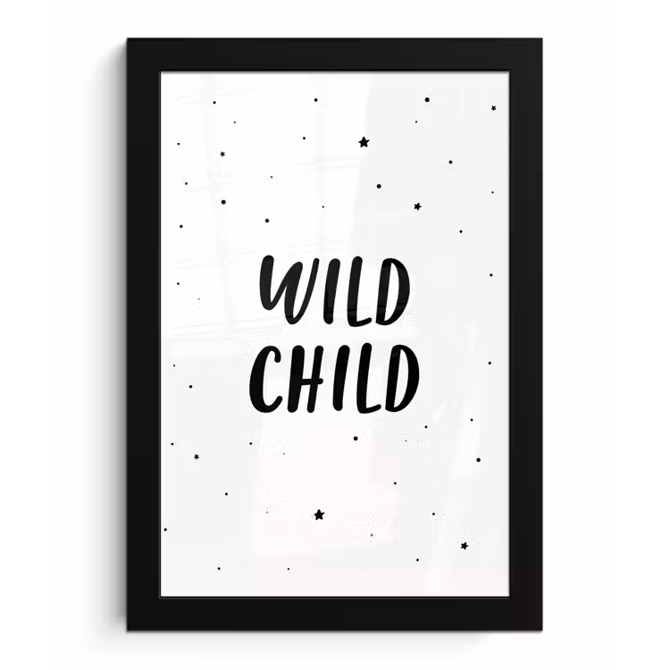 Poster met lijst - Quotes - Wild child - Baby - Kinderen - Tekst — 1