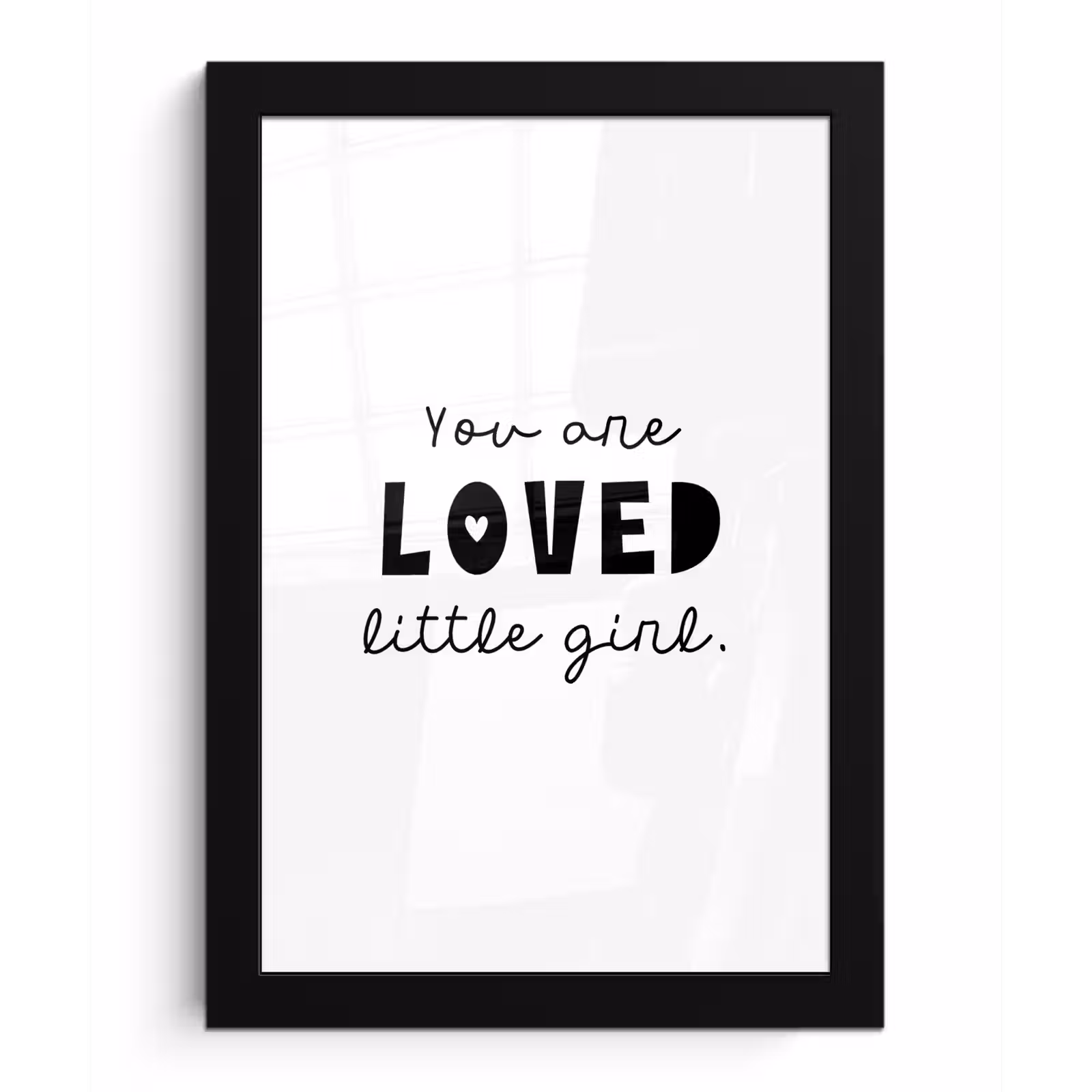 Poster met lijst - Quotes - Spreuken - You are loved little girl - Kinderen - Liefde — 1
