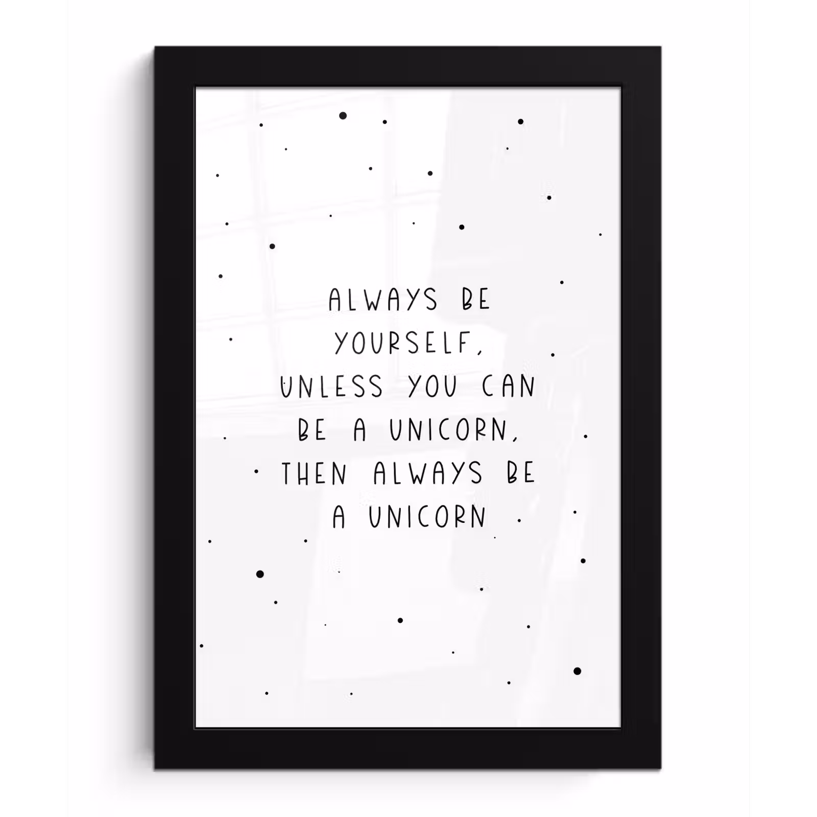 Poster met lijst - Spreuken - Always be yourself - Unicorn - Quotes - Meisjes — 1