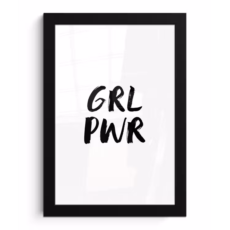 Poster met lijst - Spreuken - Grl pwr - Meisjes - Quotes - Kinderen — 1