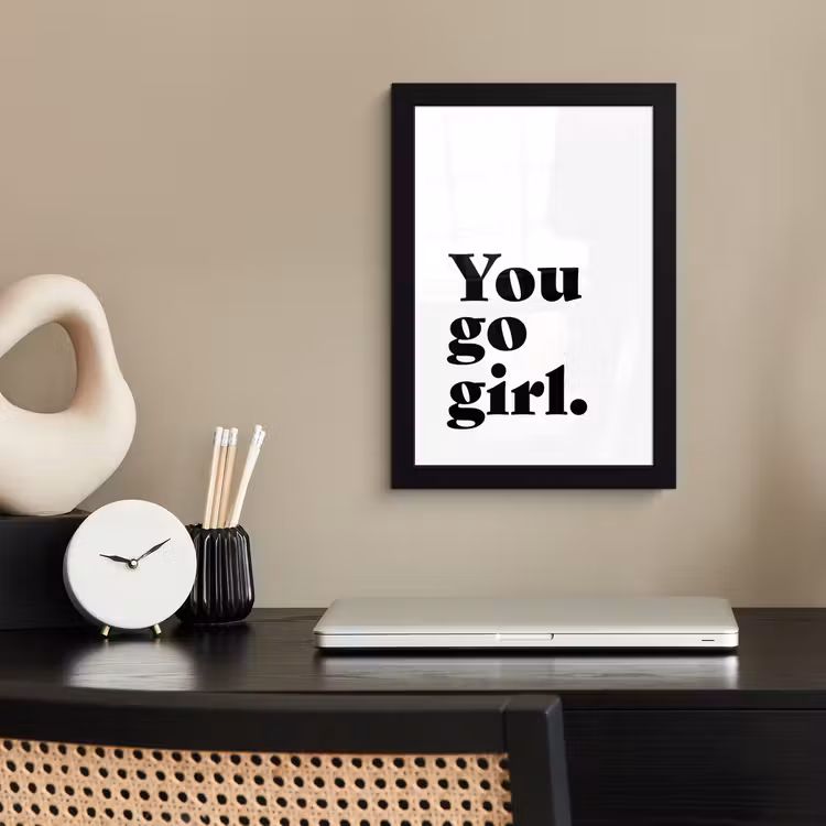 Poster met lijst - Spreuken - You go girl - Meisjes - Kinderen - Quotes — 2