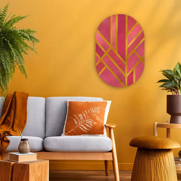 Muurovaal - Goud - Roze - Luxe — 2