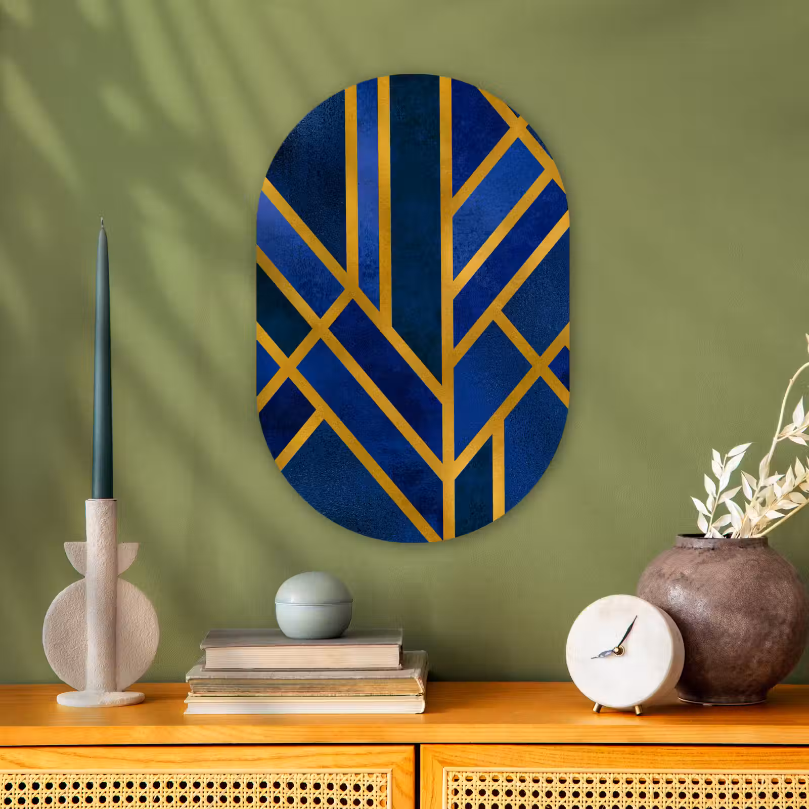 Muurovaal - Goud - Luxe - Blauw — 1