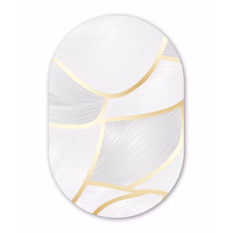 Muurovaal - Abstract patroon met gouden lijnen — 2
