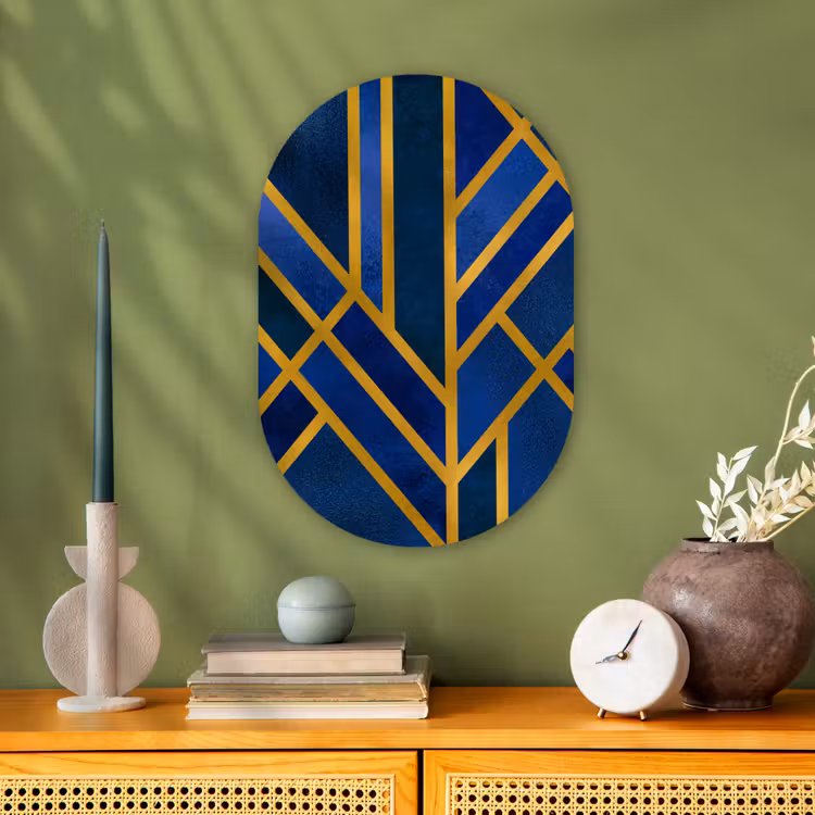 Muurovaal - Goud - Luxe - Blauw — 1