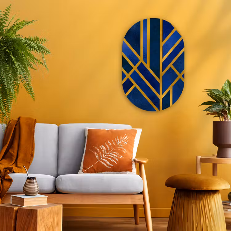 Muurovaal - Goud - Luxe - Blauw — 2