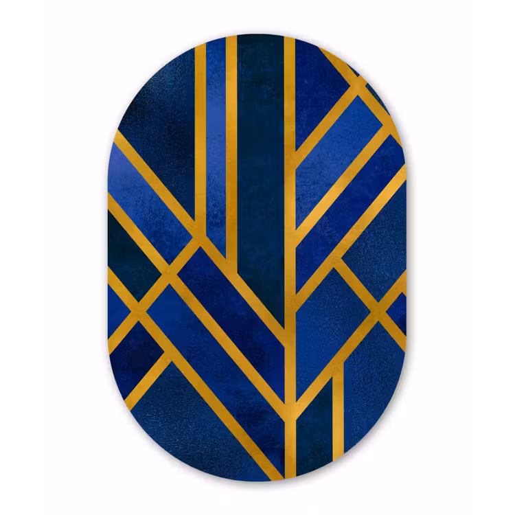 Muurovaal - Goud - Luxe - Blauw — 3