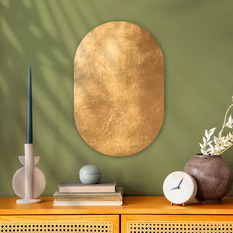 Muurovaal - Lichtval op een gouden muur — 1