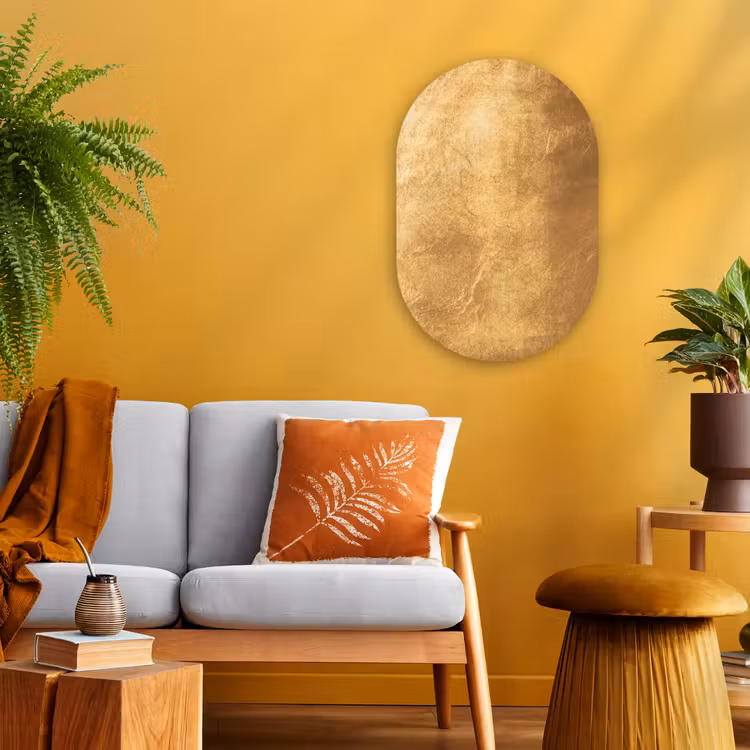 Muurovaal - Lichtval op een gouden muur — 3