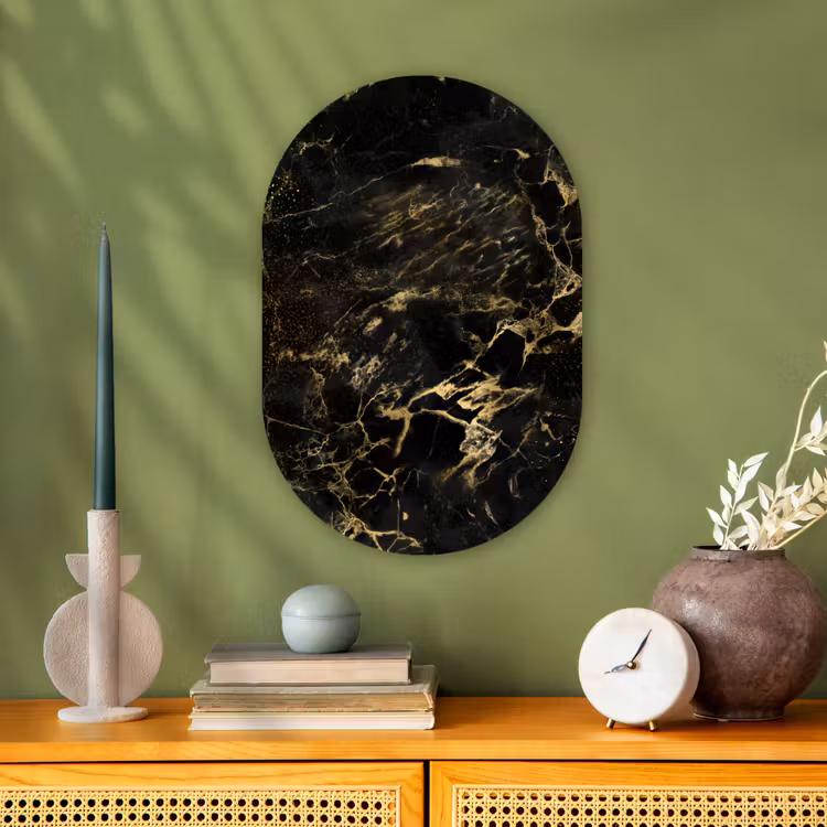 Muurovaal - Luxe - Goud - Zwart — 3