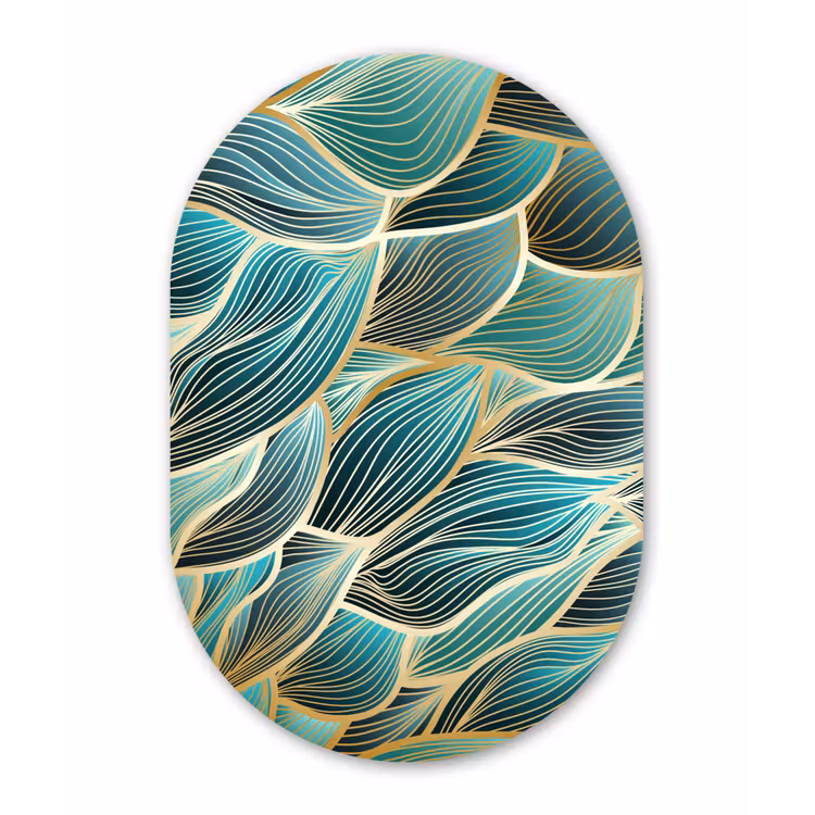 Muurovaal - Patronen - Goud - Abstract - Golf — 3