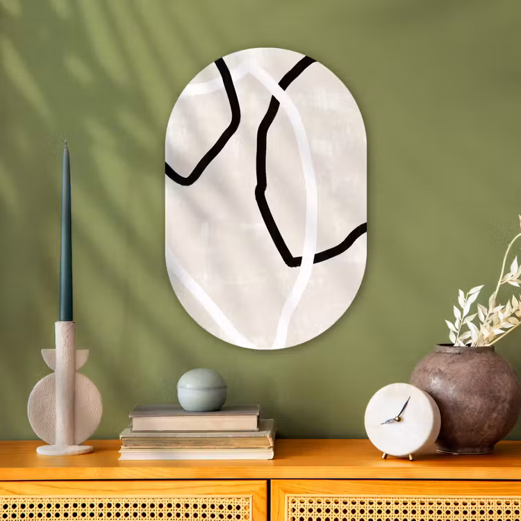Muurovaal - Roze - Minimalisme - Design — 1