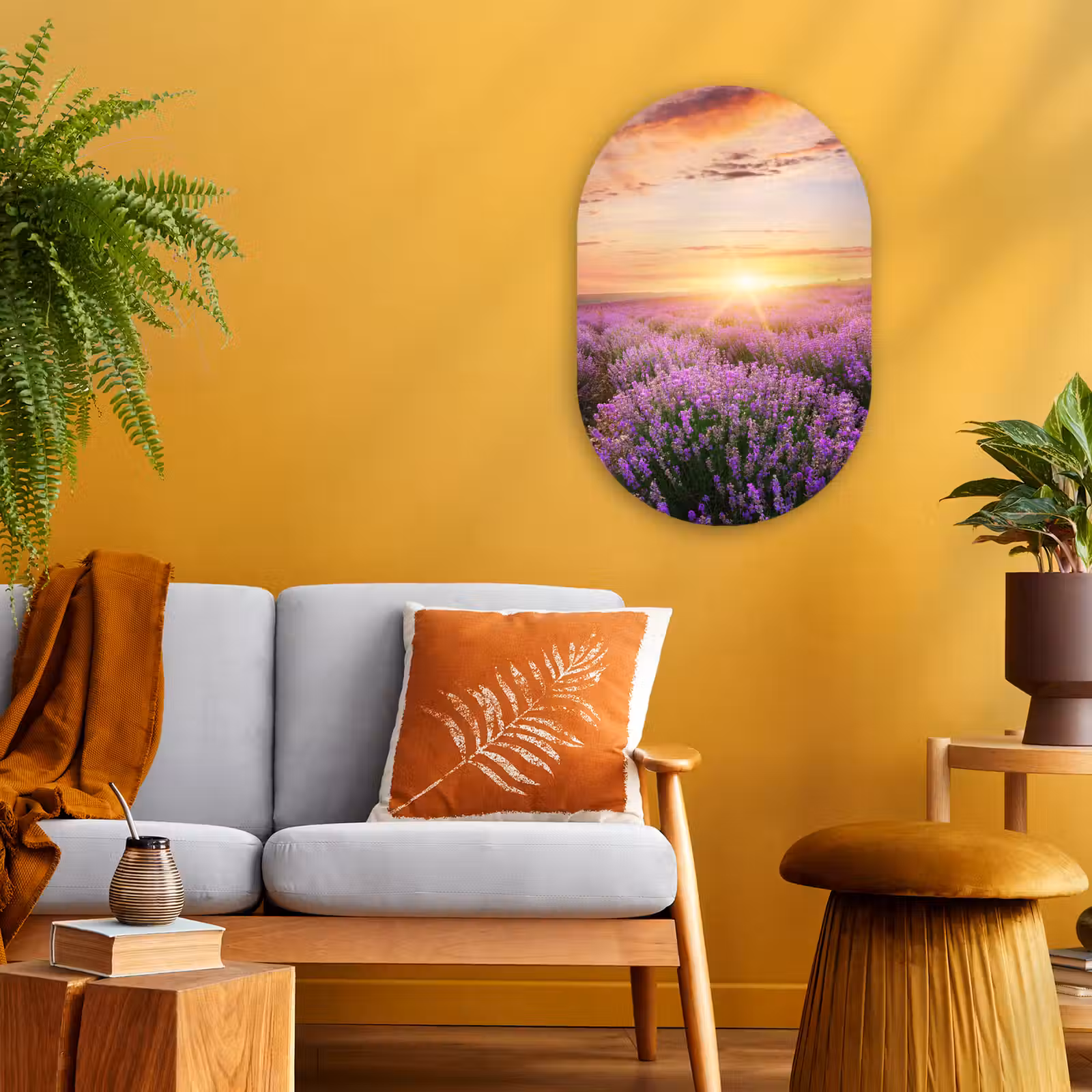 Muurovaal - Lavendel - Zon - Bloemen — 1