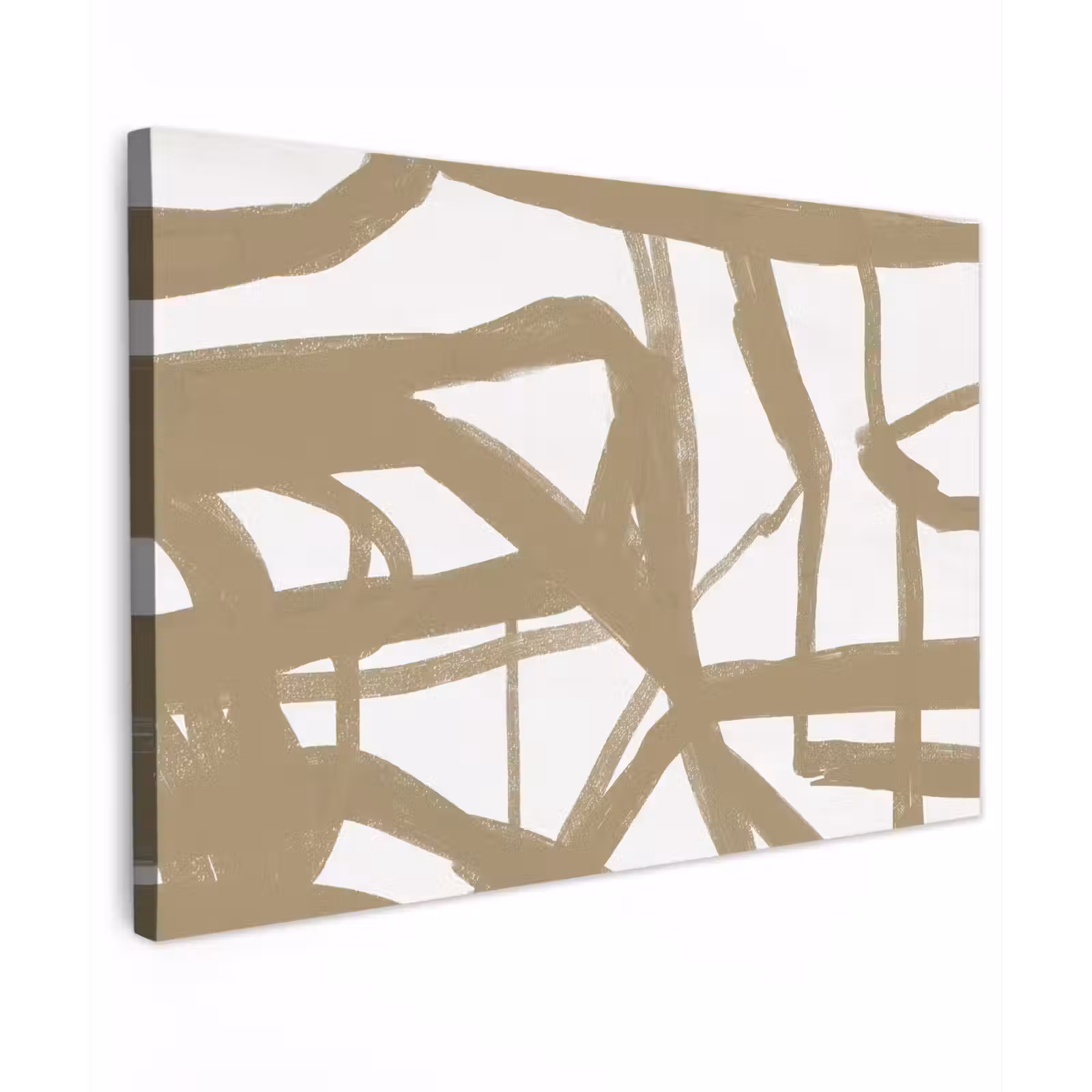 Canvas schilderij - Abstract - Bruin - Wit — 1
