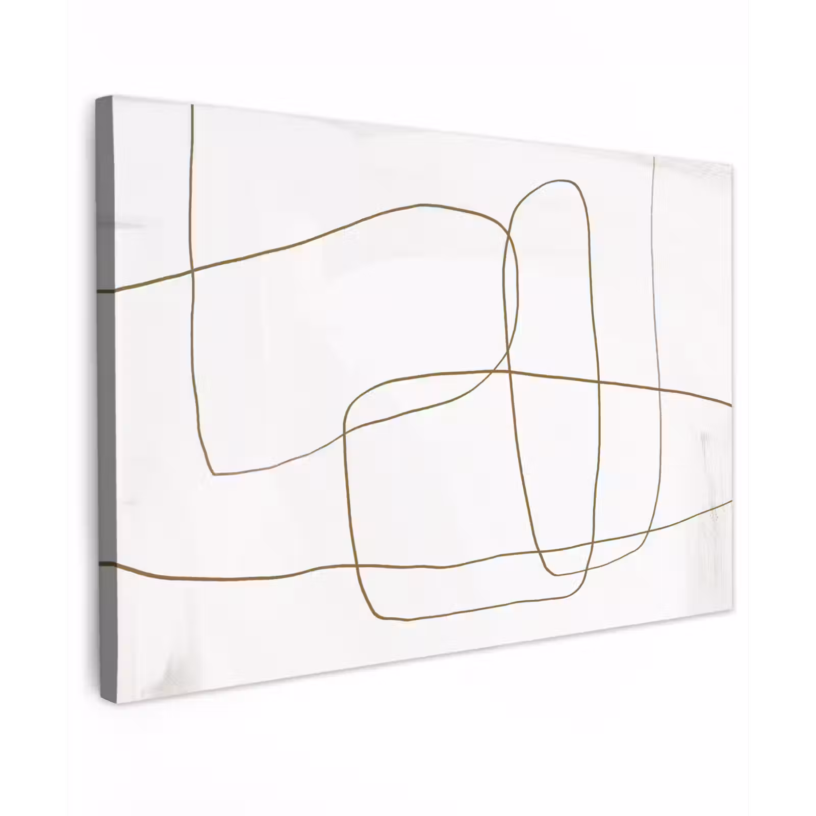 Canvas schilderij - Abstract - Wit - Bruin — 1