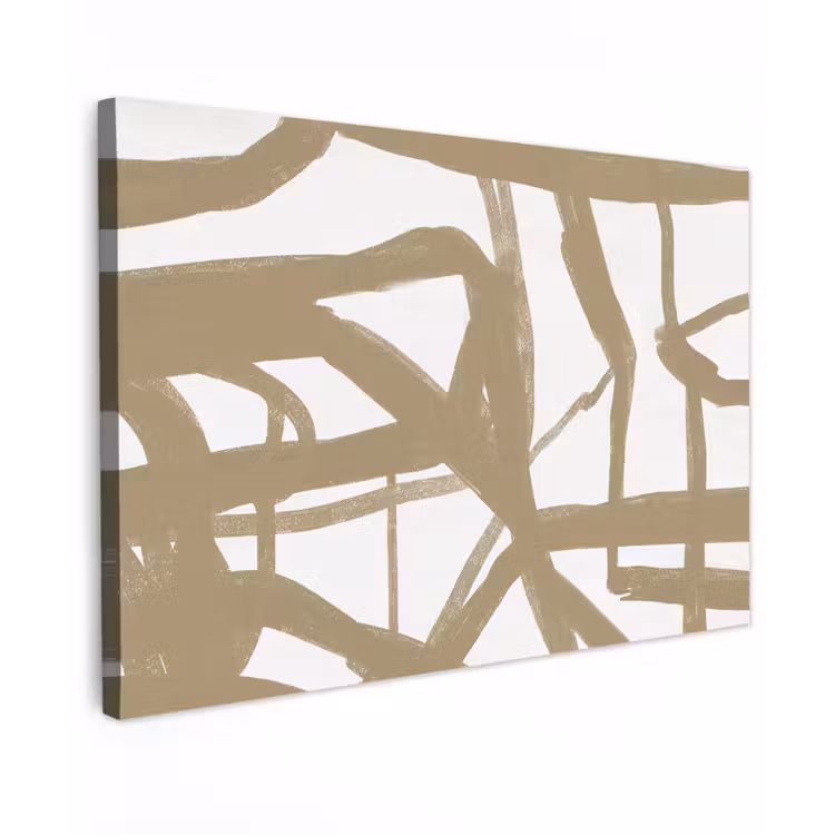 Canvas schilderij - Abstract - Bruin - Wit — 1