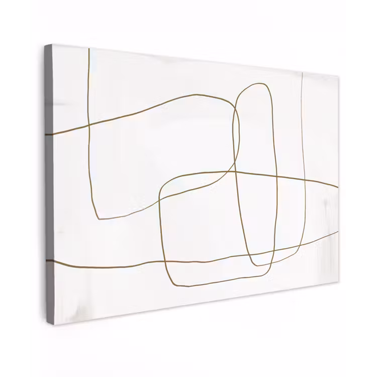 Canvas schilderij - Abstract - Wit - Bruin — 1