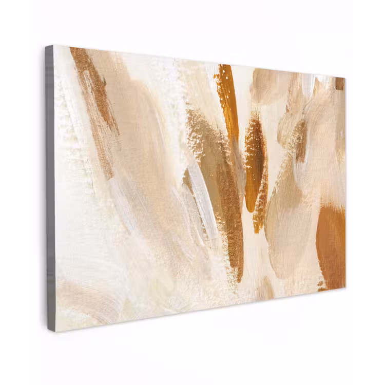 Canvas schilderij - Wit - Bruin - Abstract — 1