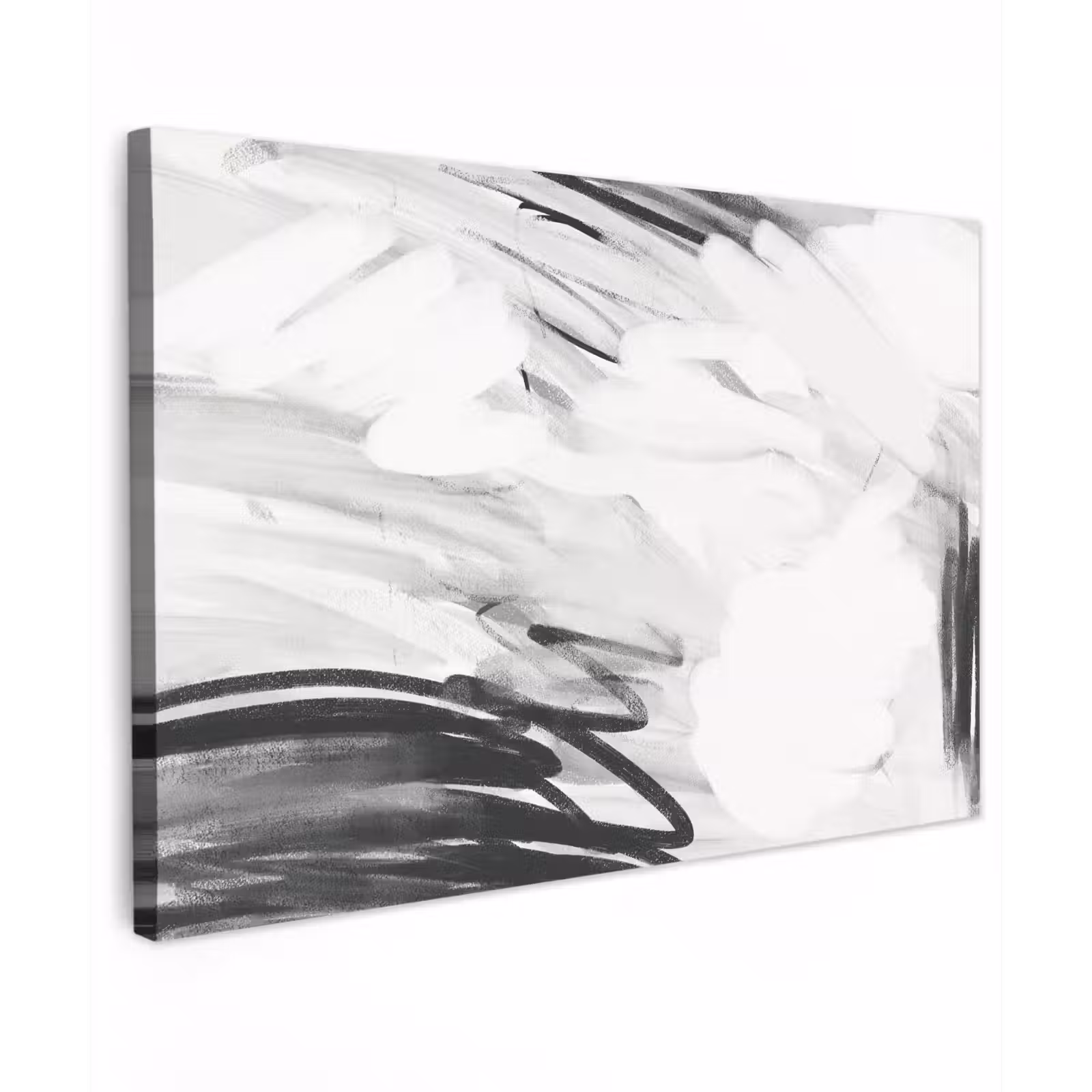 Canvas schilderij - Zwart - Wit - Grijs - Abstract — 1