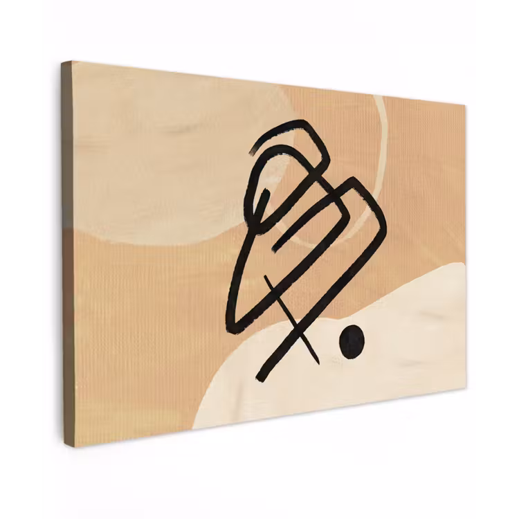 Canvas schilderij - Abstract - Zwart - Bruin — 1