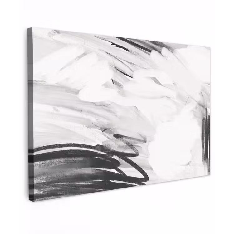 Canvas schilderij - Zwart - Wit - Grijs - Abstract — 1