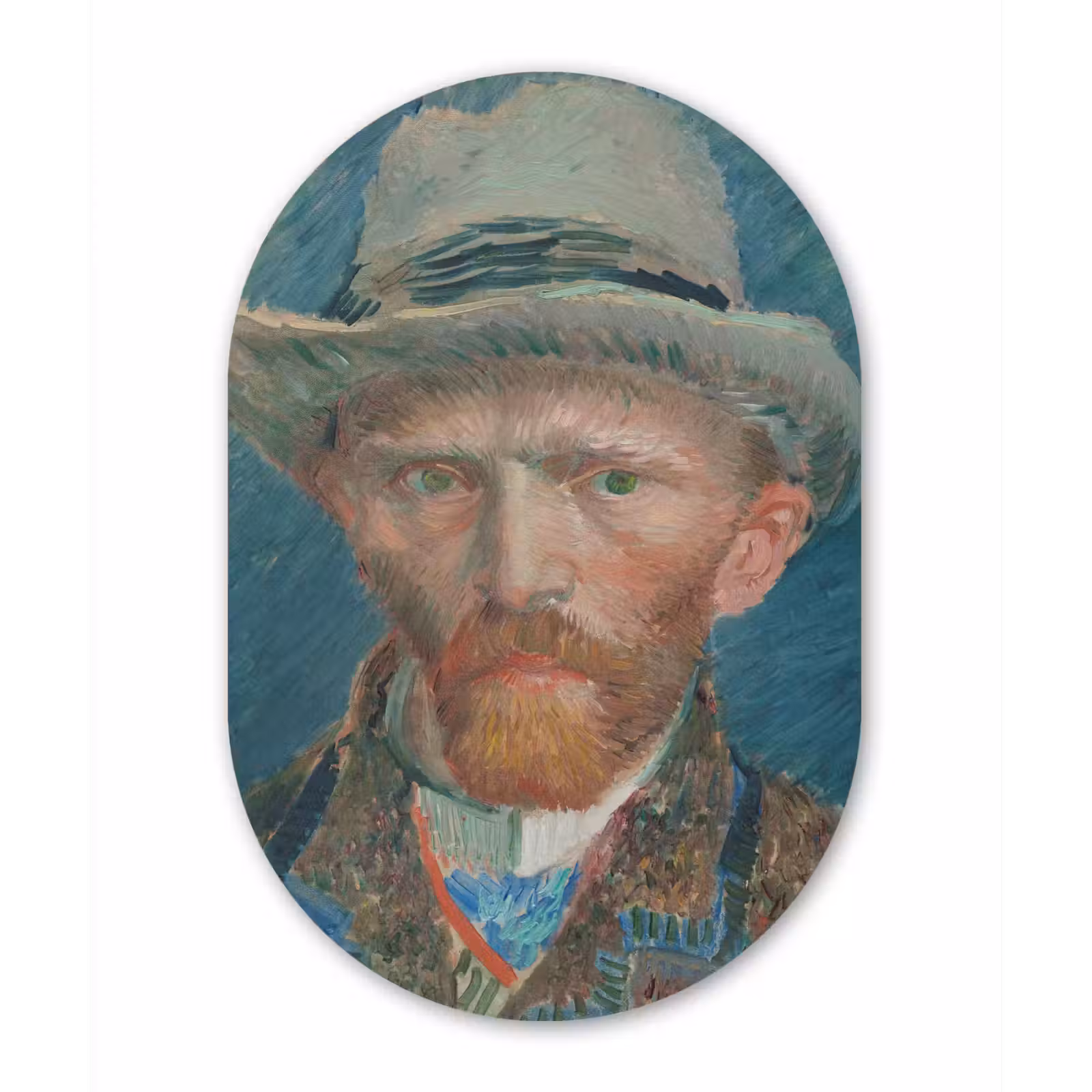 Muurovaal - Zelfportret 1887 - Schilderij van Vincent van Gogh — 1