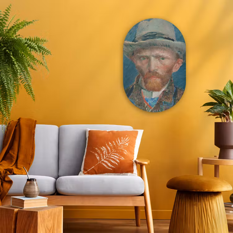 Muurovaal - Zelfportret 1887 - Schilderij van Vincent van Gogh — 2