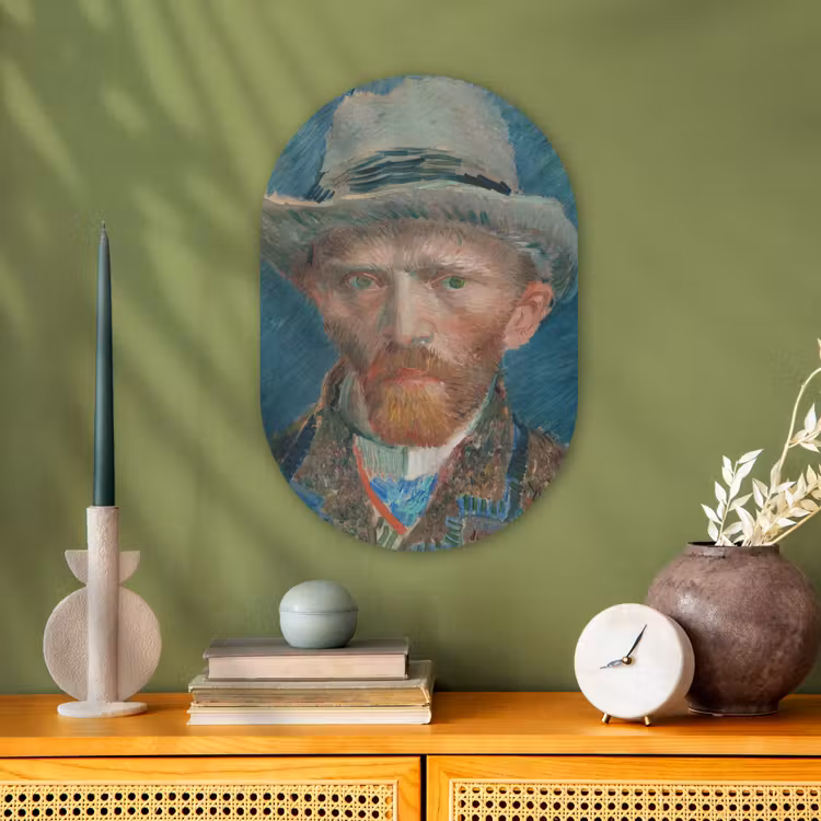 Muurovaal - Zelfportret 1887 - Schilderij van Vincent van Gogh — 3