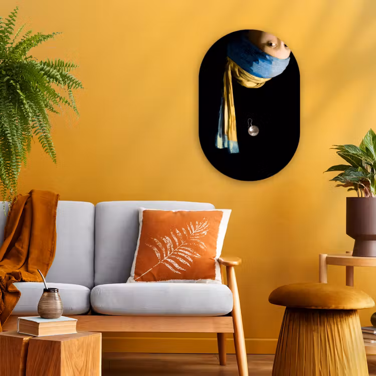 Muurovaal - Meisje met de parel - Sieraad - Kunst — 2