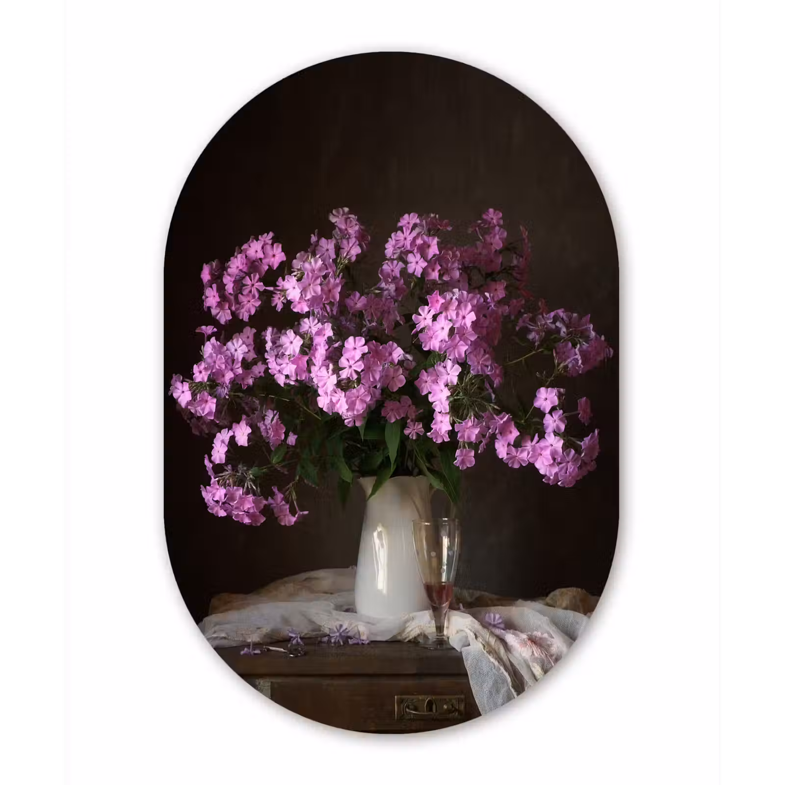 Muurovaal - Kan - Bloemen - Roze — 1