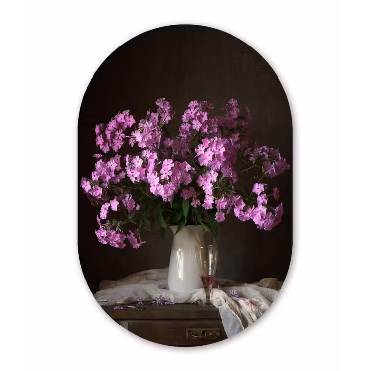 Muurovaal - Kan - Bloemen - Roze — 1