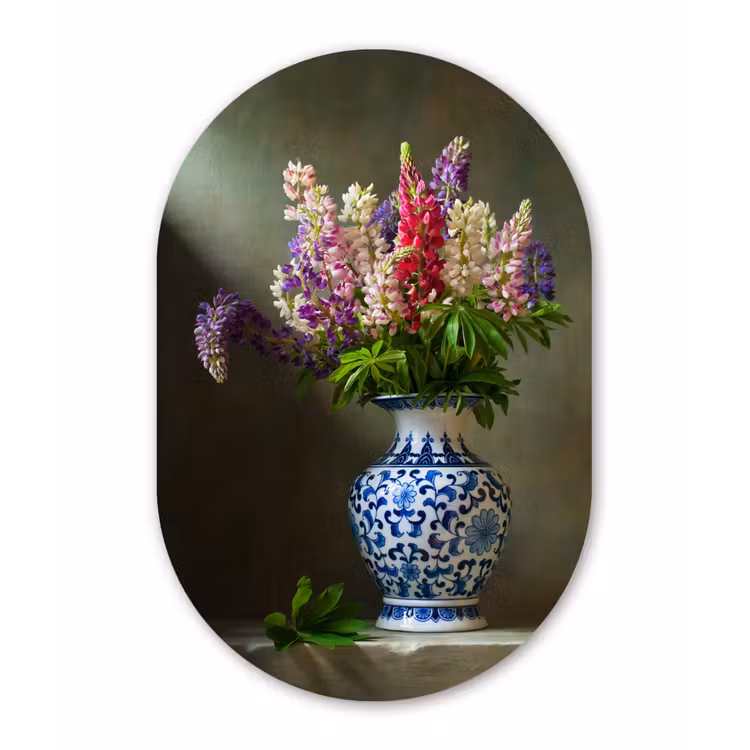 Muurovaal - Stilleven - Vaas - Bloemen — 1