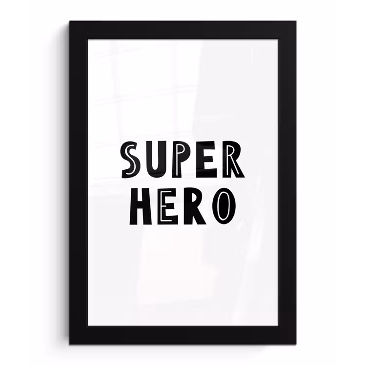 Poster met lijst - Jongens - Quotes - Super hero - Kind - Spreuken — 1