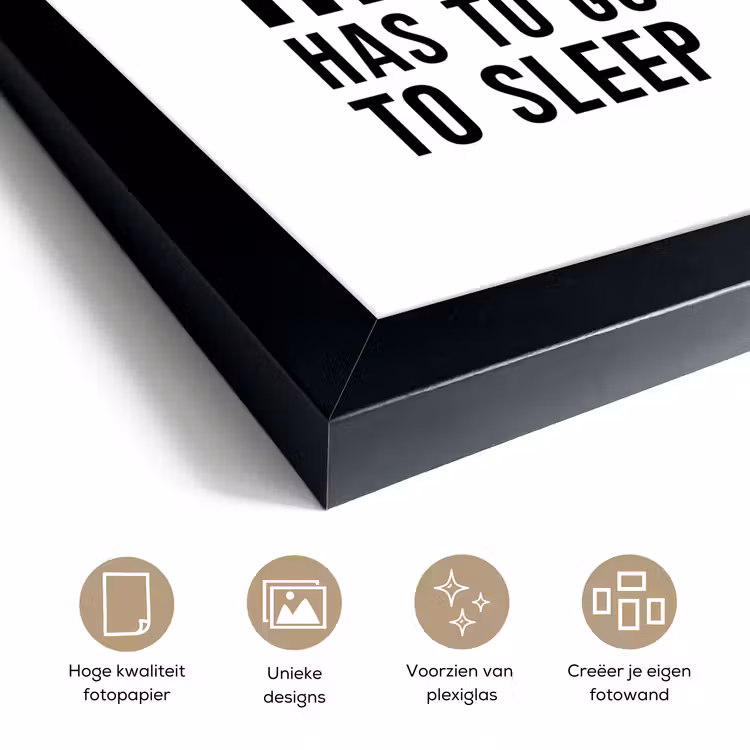 Poster met lijst - Quotes - Jongens - Even a super hero has to to go sleep - Spreuken - Kinderen — 6